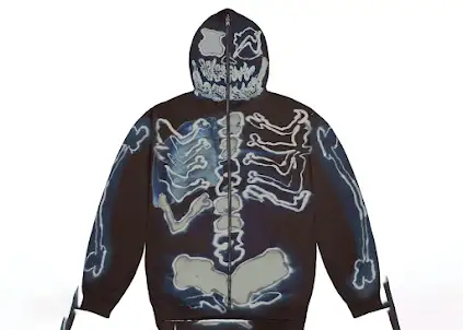 Travis Scott Cactus Jack Fragment Skeleton Graffiti Zip Hoodie