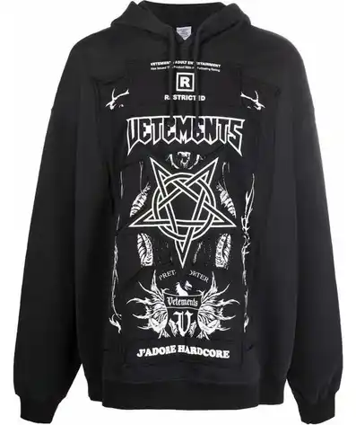 Vetements Jadore Hardcore Hoodie Black