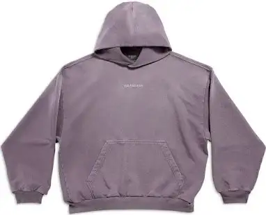 Balenciaga Washed Embroidered Hoodie Purple