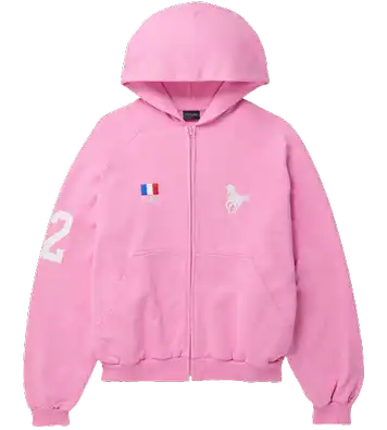 Balenciaga Pink Polo Zip-Up Hoodie