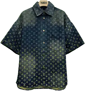 Louis Vuitton Rainbow Monogram Short-Sleeved Denim Shirt