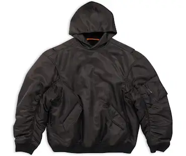 Balenciaga Oversized-Cut Hoodie Bomber Jacket