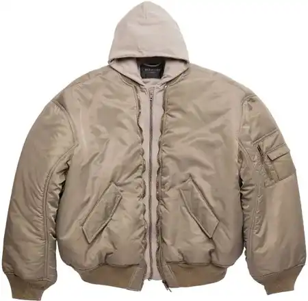 Balenciaga All In Bomber Jacket Beige