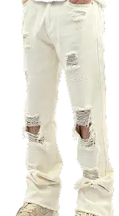 Unbranded White Distressed Jeans