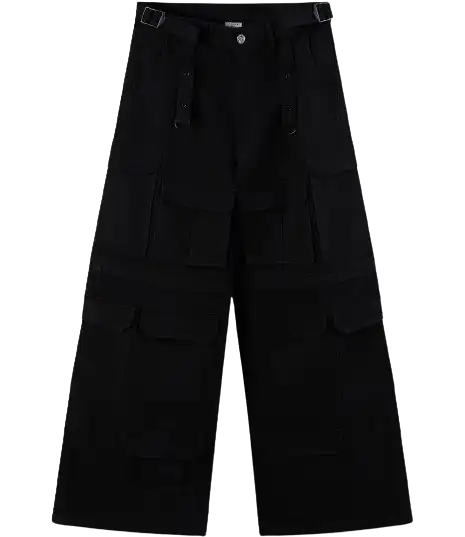 Vetements Black Oversized Transformer Cargo Pants