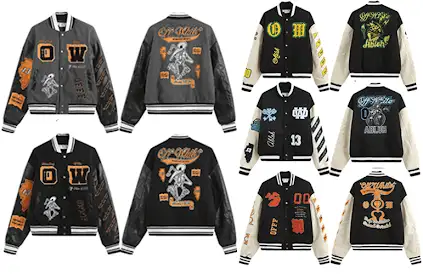 Bunch of Off-White Varsity Jackets