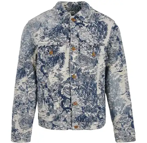 Louis Vuitton Distressed Floral Denim Jacket