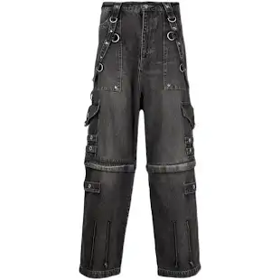 Balenciaga Raver Baggy Pants Washed Black