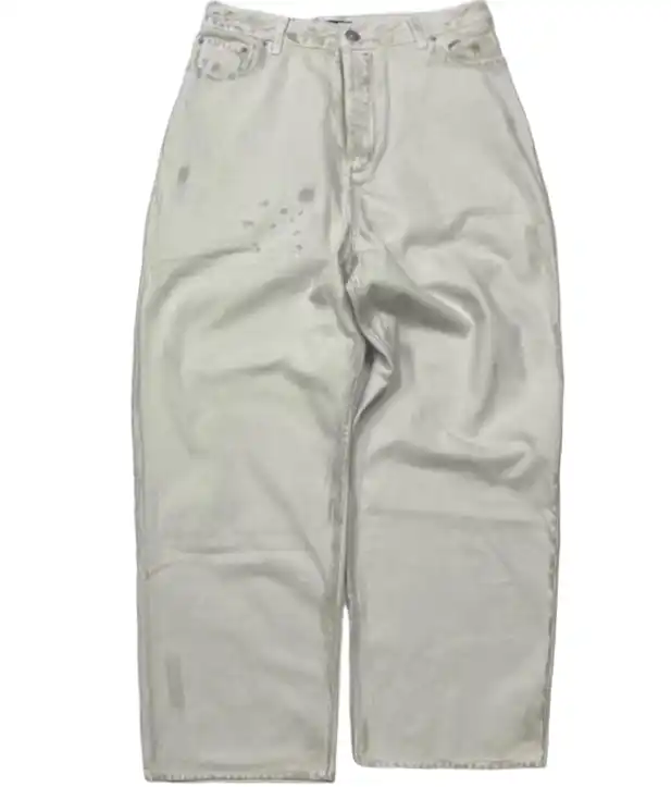 Balenciaga Baggy White Distressed Jeans