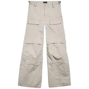 Balenciaga Flared Cargo Pants Beige