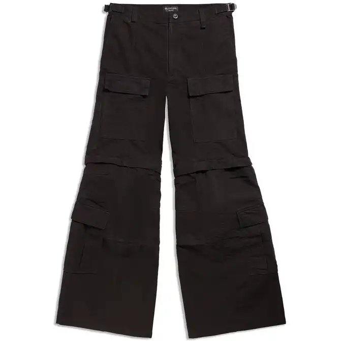 Balenciaga Flared Cargo Pants Black